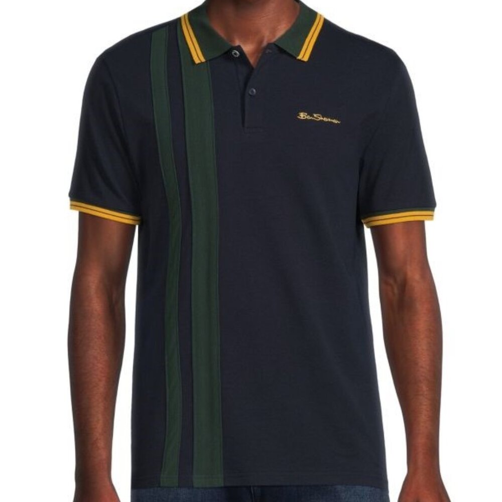 Brand New Ben Sherman Men's Vertical Stripe Polo, Size L